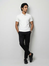 Men T-Shirt Solid White Regular Fit
