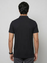 Men T-Shirt Solid Black Regular Fit