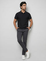 Men T-Shirt Solid Black Regular Fit