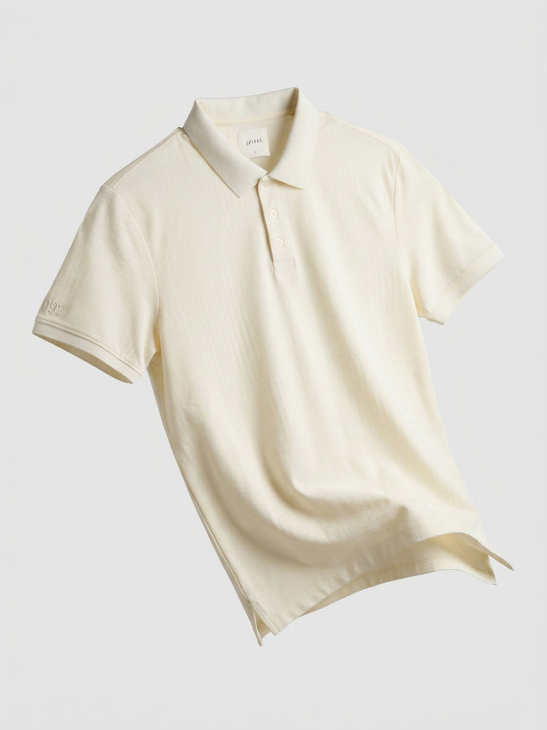 Men T-Shirt Solid Off-White Regular Fit