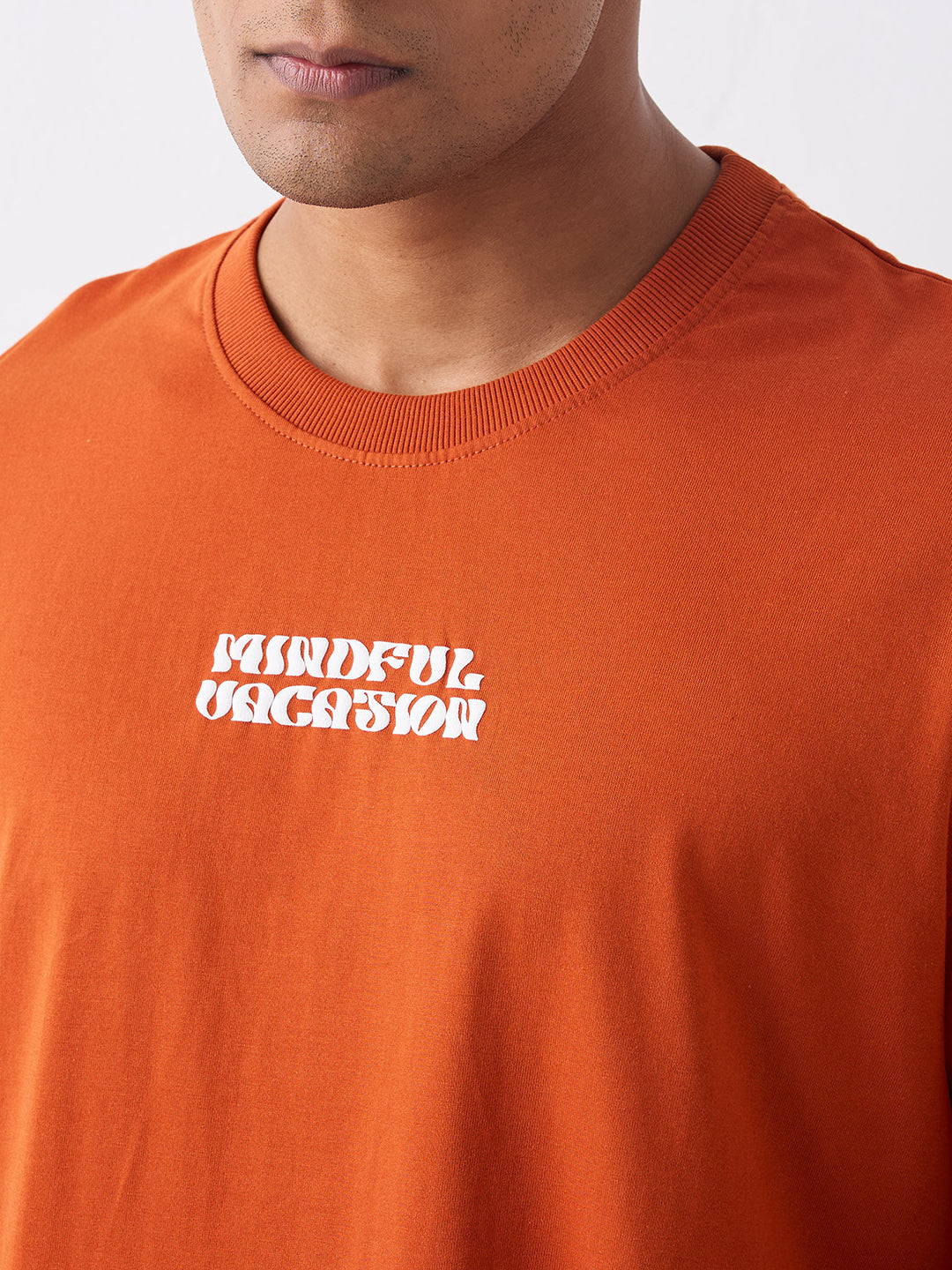 Spykar Brown Loose Fit Casual T-Shirt For Men