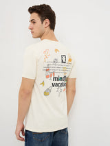 Men T-Shirt White Solid Slim Fit