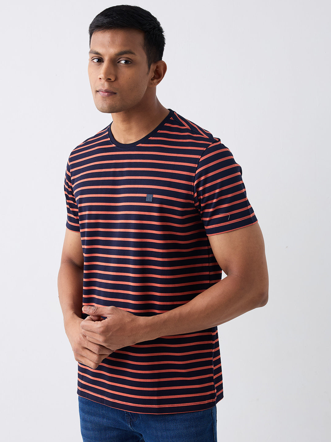 Spykar Pink Slim Fit Casual T-Shirt For Men