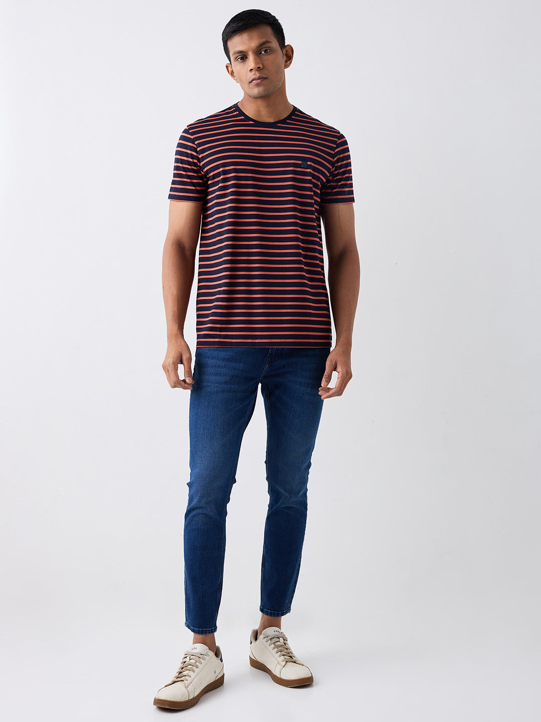 Spykar Pink Slim Fit Casual T-Shirt For Men