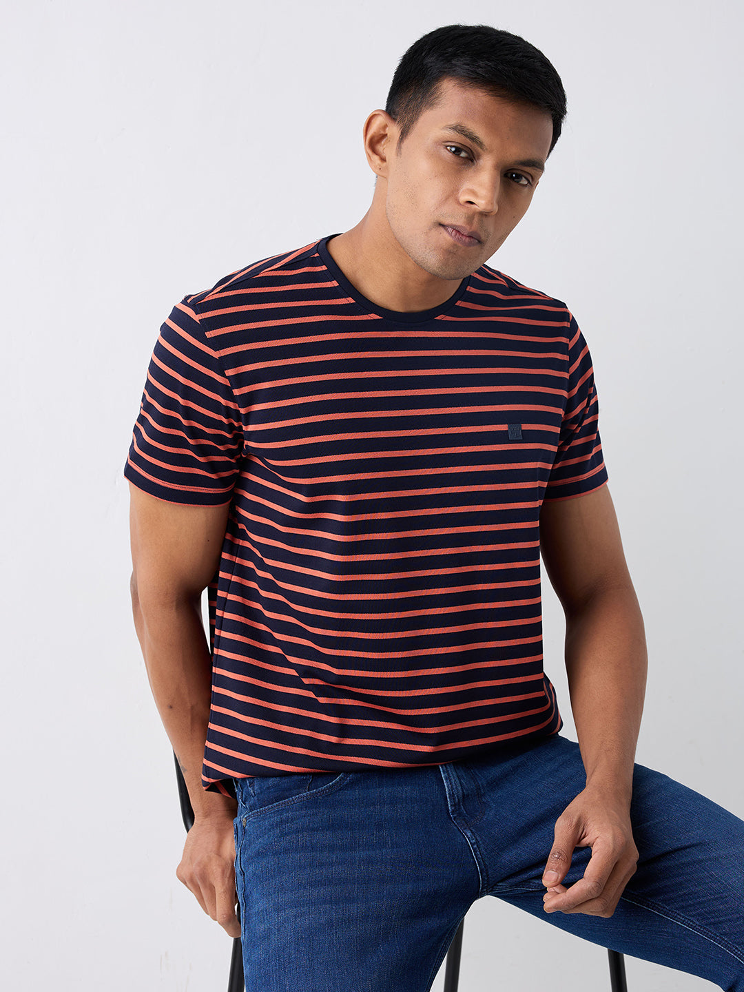 Spykar Pink Slim Fit Casual T-Shirt For Men