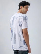 Men T-Shirt Print White Regular Fit