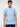 Men T-Shirt Print Blue Regular Fit