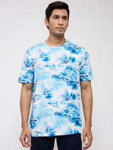 Men T-Shirt Print White Regular Fit