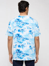 Men T-Shirt Print White Regular Fit