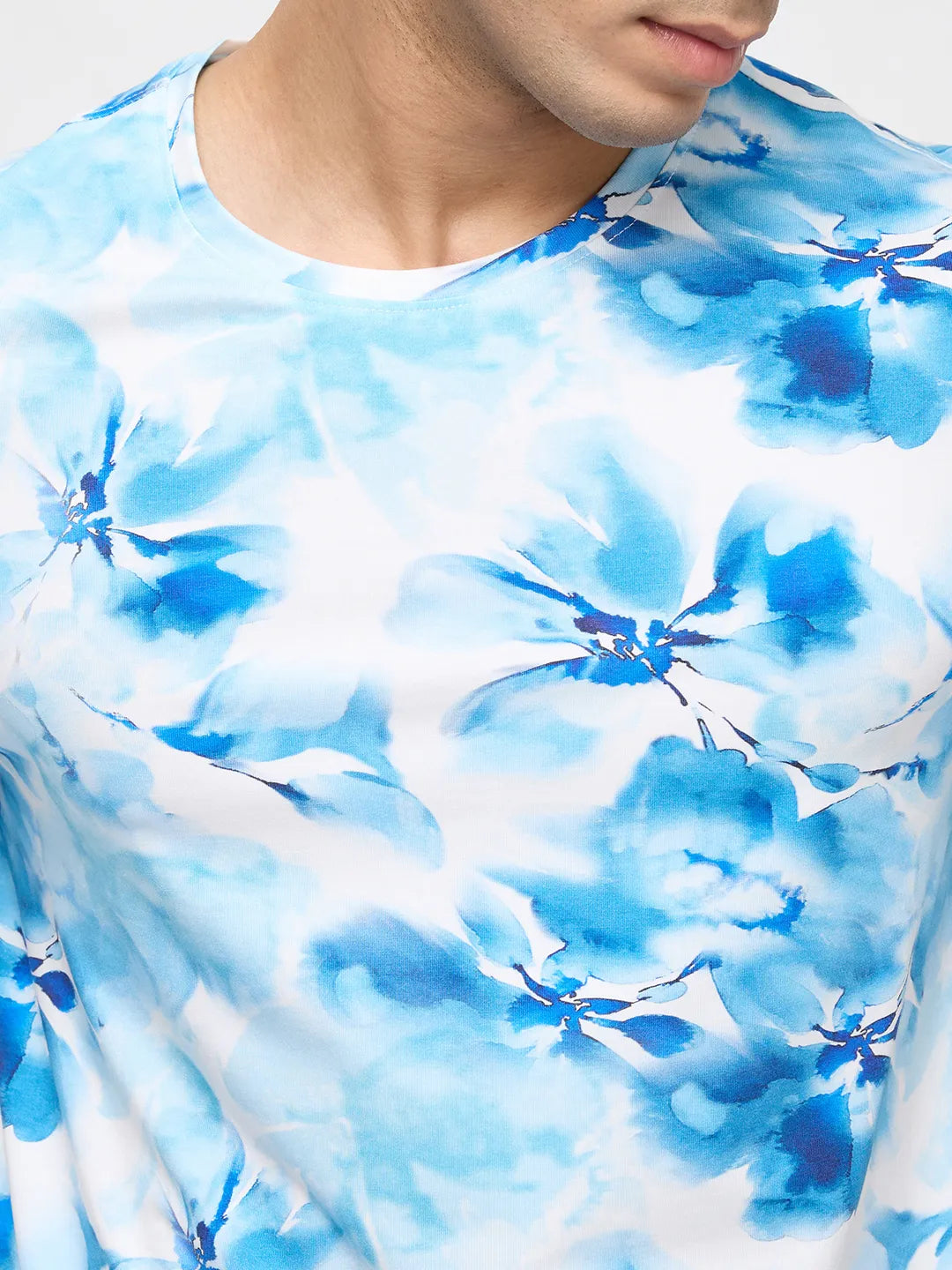 Men T-Shirt Print White Regular Fit