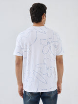 Men T-Shirt Print White Regular Fit