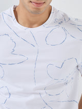 Men T-Shirt Print White Regular Fit