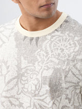 Men T-Shirt Print Off White Relaxed Fit