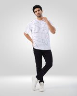 Men T-Shirt Print White Relaxed Fit