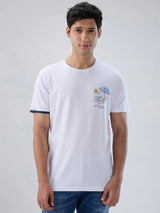 Men T-Shirt Graphic White Regular Fit