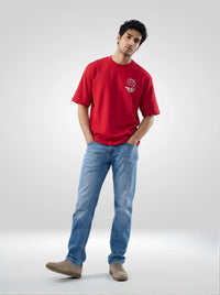 Men T-Shirt Graphic Red Relaxed Fit
