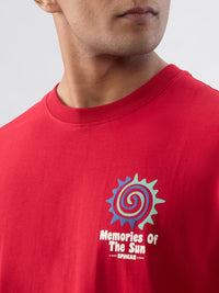 Men T-Shirt Graphic Red Relaxed Fit