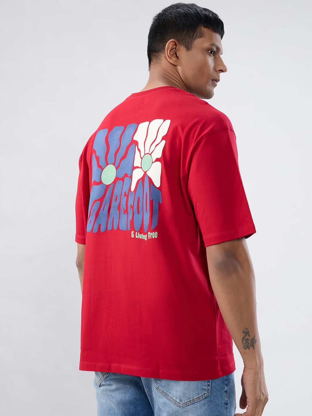 Men T-Shirt Graphic Red Relaxed Fit