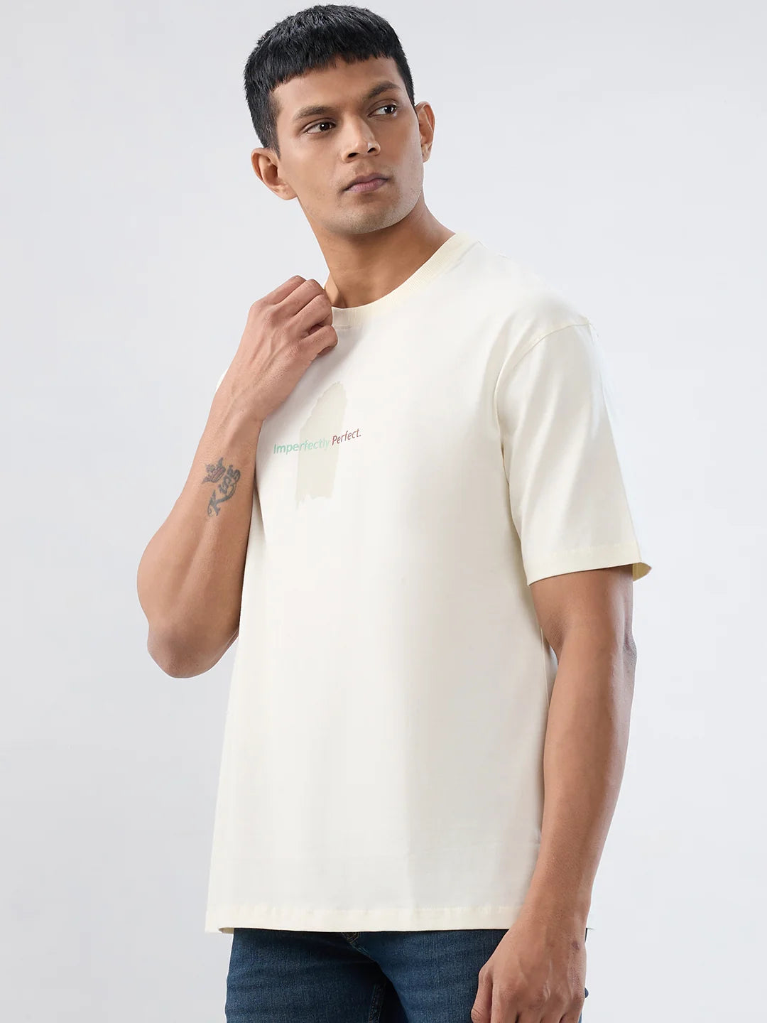 Men T-Shirt Graphic Off White Relaxed Fit