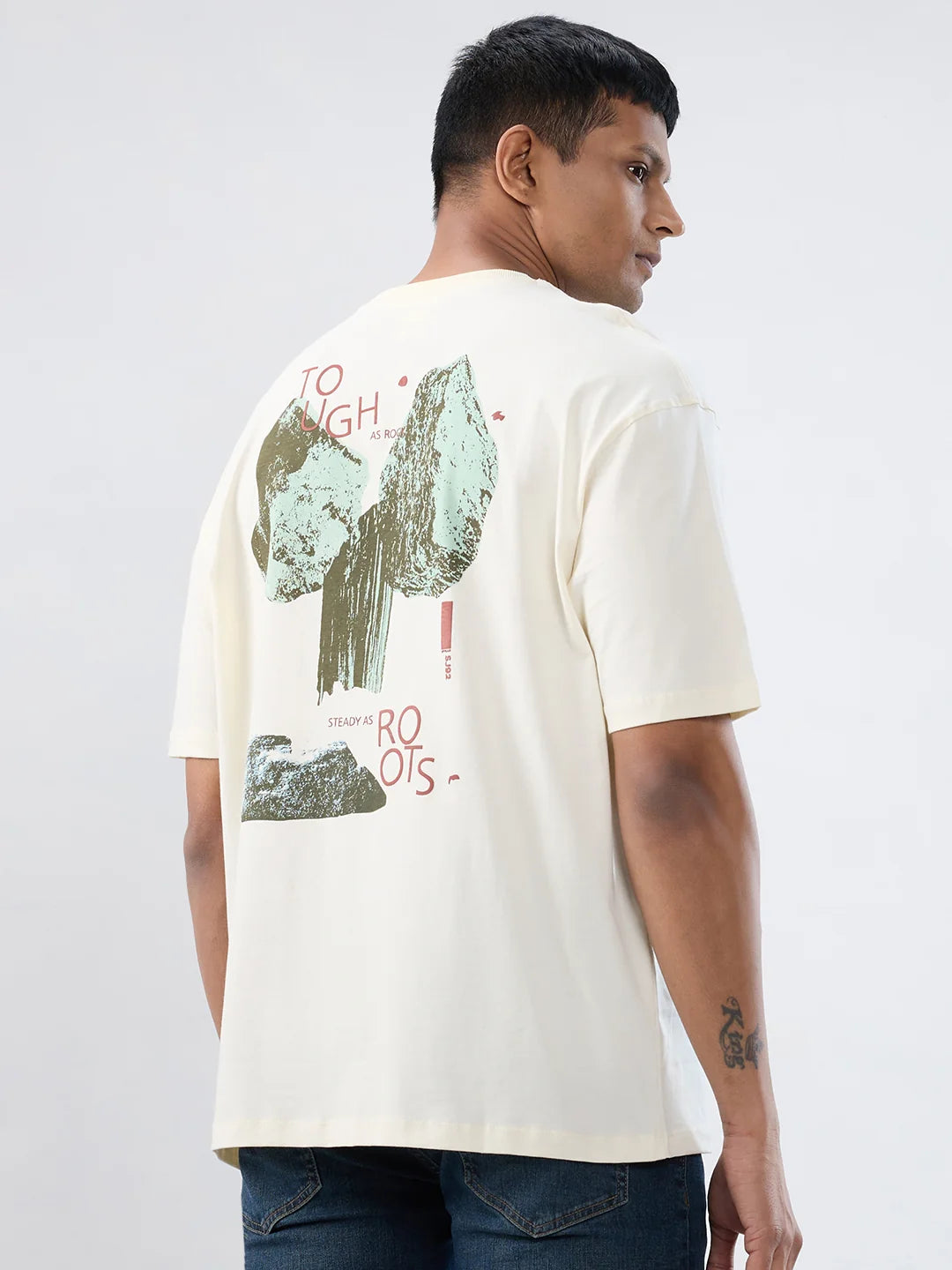 Men T-Shirt Graphic Off White Relaxed Fit