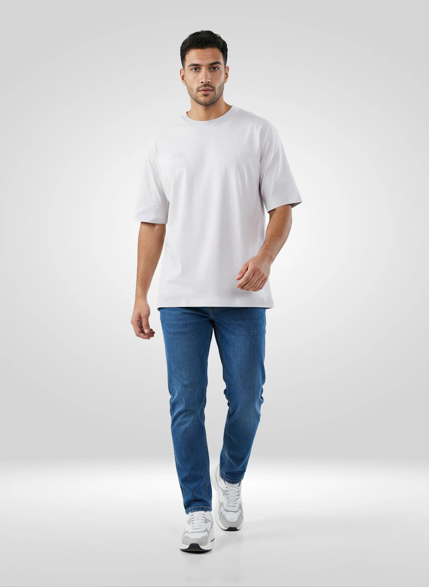 Men T-Shirt Graphic Grey Relaxed Fit