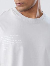 Men T-Shirt Graphic Grey Relaxed Fit