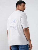 Men T-Shirt Graphic Grey Relaxed Fit