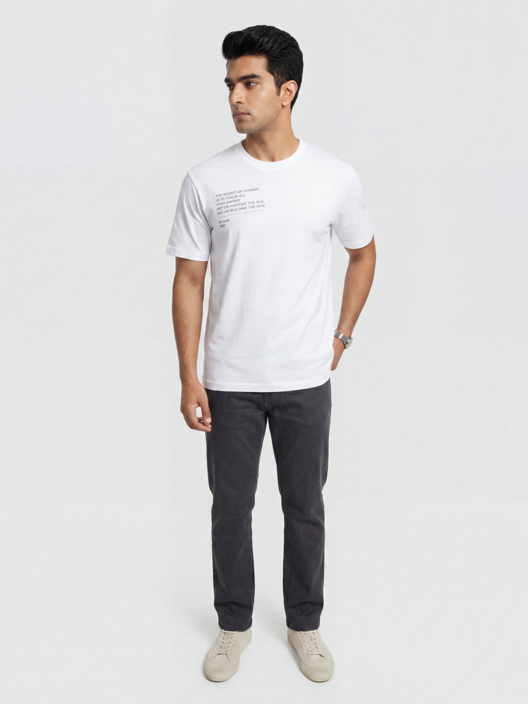 Men T-Shirt Graphic White Relaxed Fit
