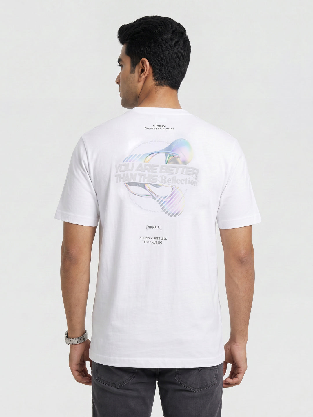 Men T-Shirt Graphic White Relaxed Fit