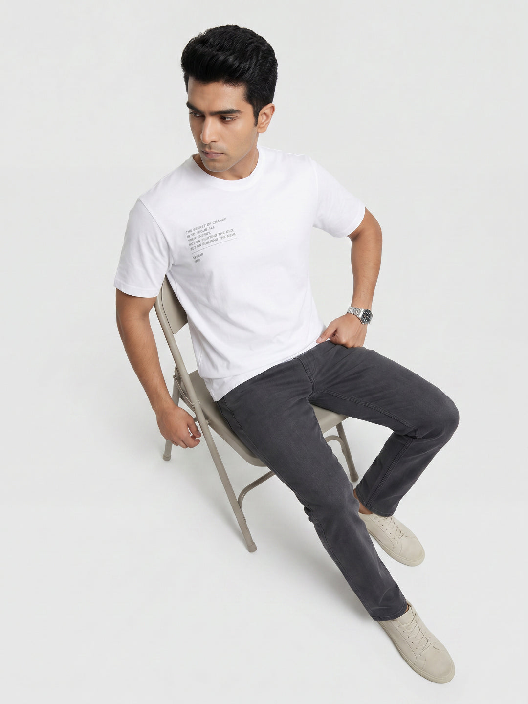 Men T-Shirt Graphic White Relaxed Fit