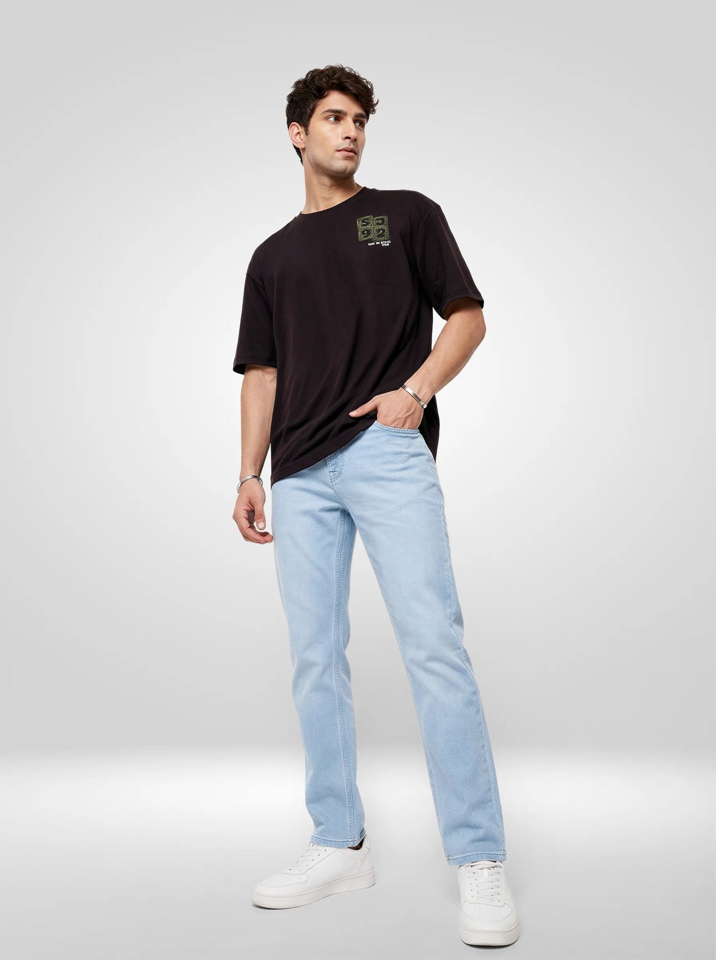 Men T-Shirt Graphic Black Relaxed Fit