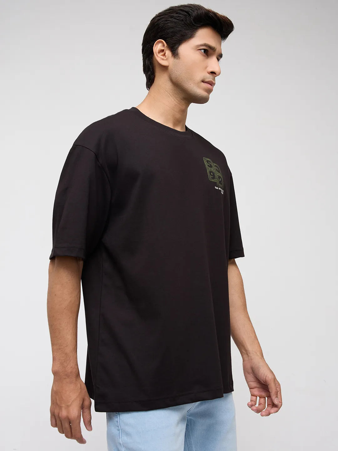 Men T-Shirt Graphic Black Relaxed Fit
