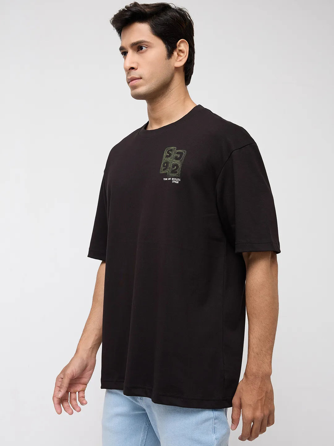 Men T-Shirt Graphic Black Relaxed Fit