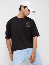 Men T-Shirt Graphic Black Relaxed Fit