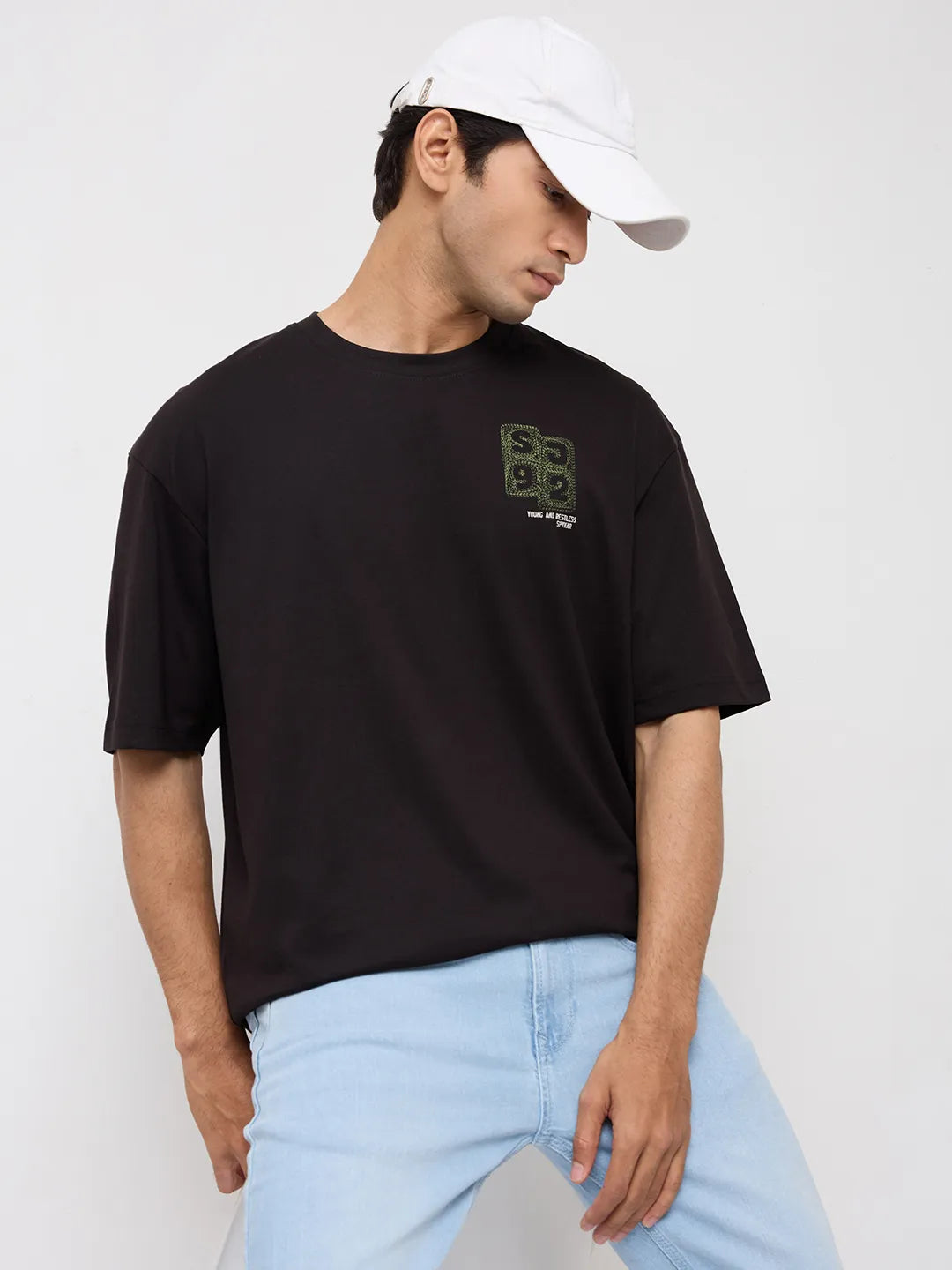 Men T-Shirt Graphic Black Relaxed Fit