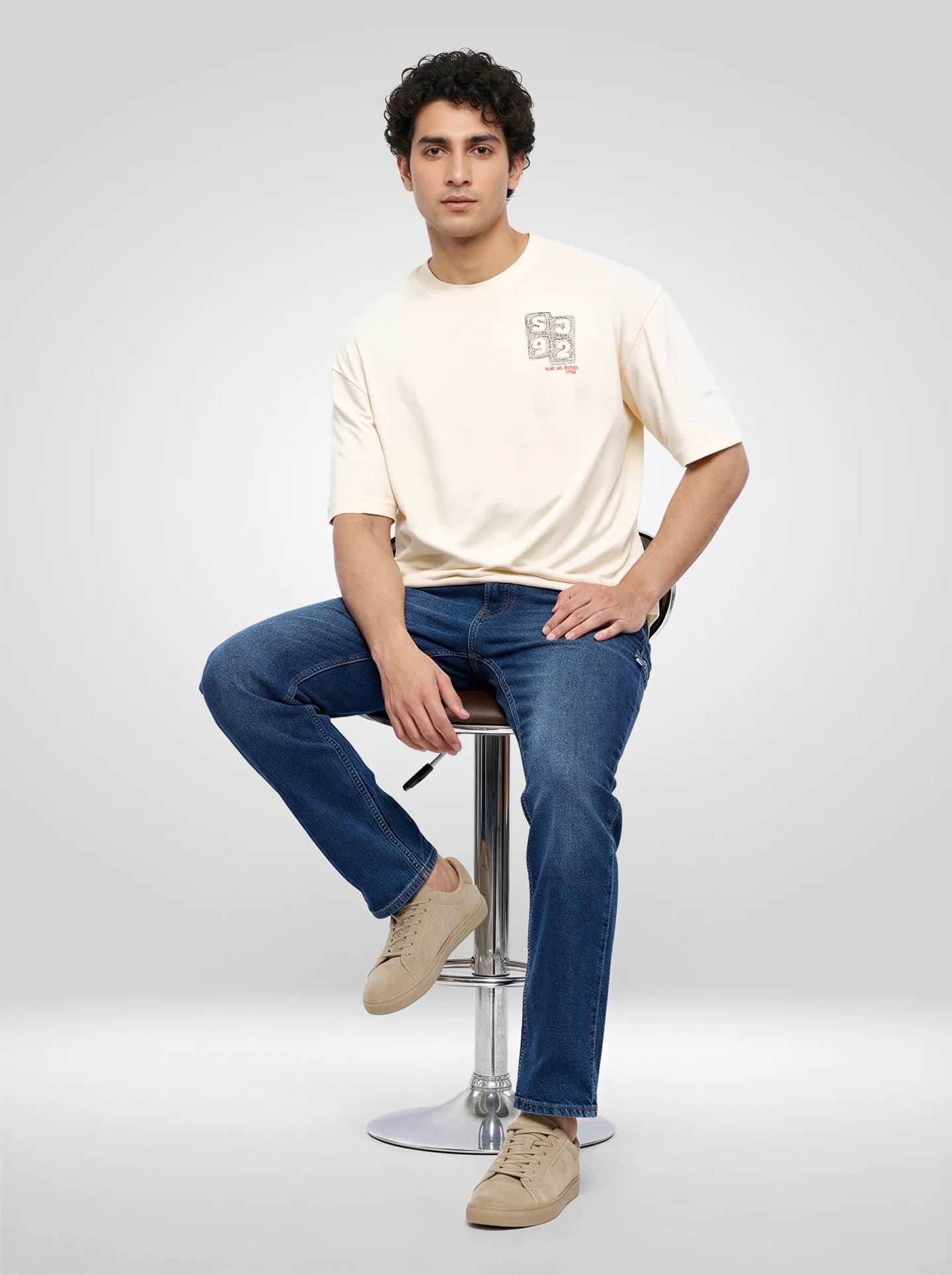 Men T-Shirt Graphic Off White Relaxed Fit