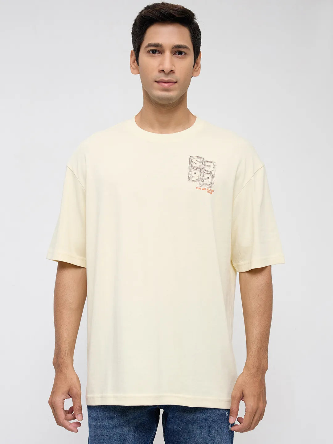 Men T-Shirt Graphic Off White Relaxed Fit