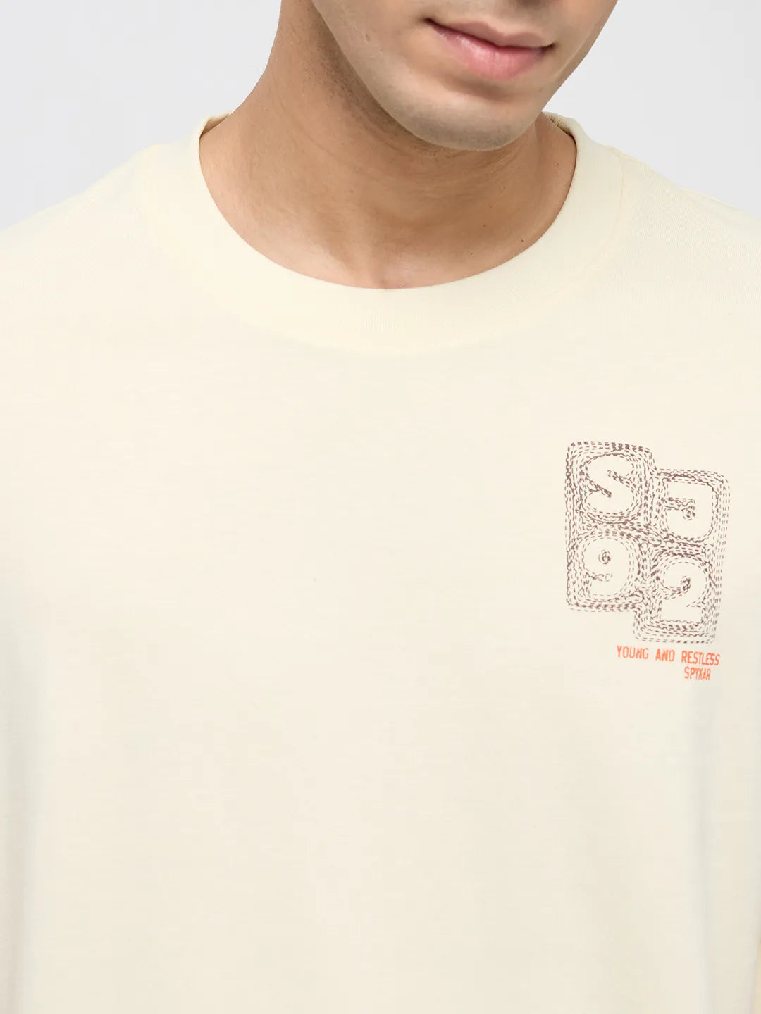 Men T-Shirt Graphic Off White Relaxed Fit