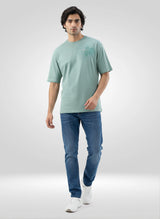 Men T-Shirt Graphic Green Relaxed Fit