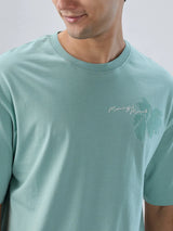 Men T-Shirt Graphic Green Relaxed Fit