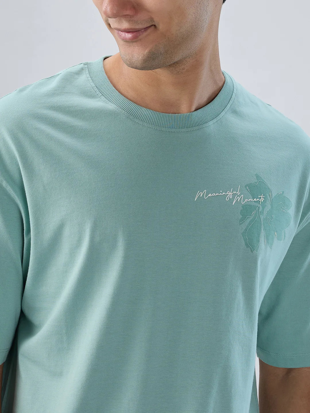 Men T-Shirt Graphic Green Relaxed Fit