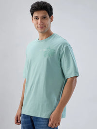 Men T-Shirt Graphic Green Relaxed Fit