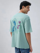 Men T-Shirt Graphic Green Relaxed Fit