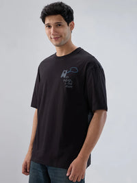 Men T-Shirt Graphic Black Relaxed Fit