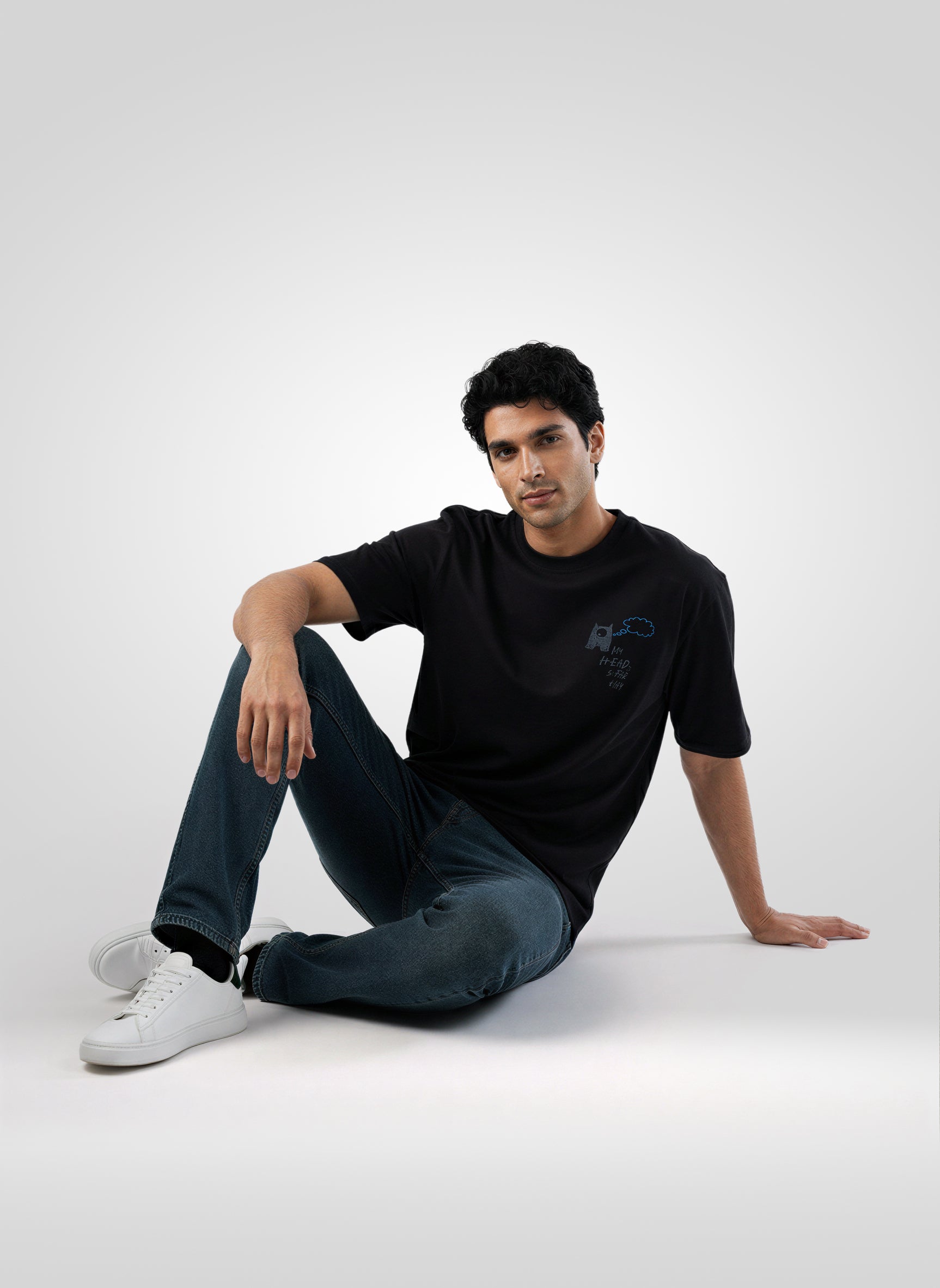 Men T-Shirt Graphic Black Relaxed Fit