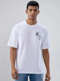 Men T-Shirt Graphic White Relaxed Fit