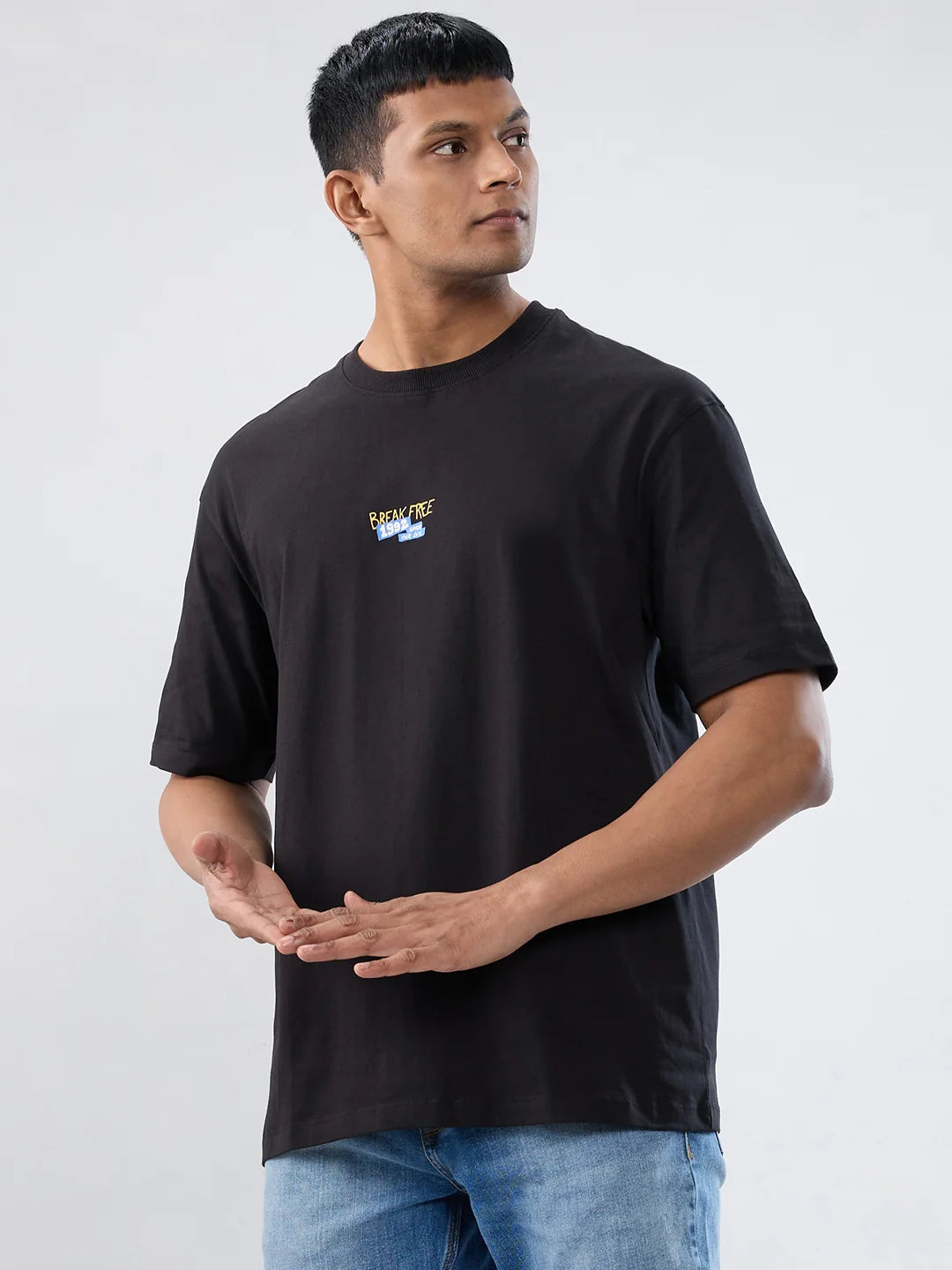 Men T-Shirt Graphic Black Relaxed Fit