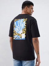Men T-Shirt Graphic Black Relaxed Fit