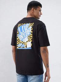 Men T-Shirt Graphic Black Relaxed Fit