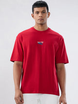 Men T-Shirt Graphic Red Relaxed Fit